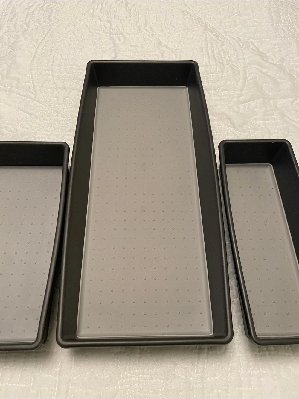 Set of 3 MADESMART Gray Drawer Organizers Bins Lightly Used Great Condition